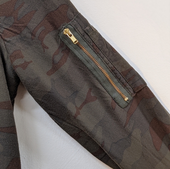 Sanctuary Bomber Camo Gold Zip Up (s) Cotton - Picture 6 of 6